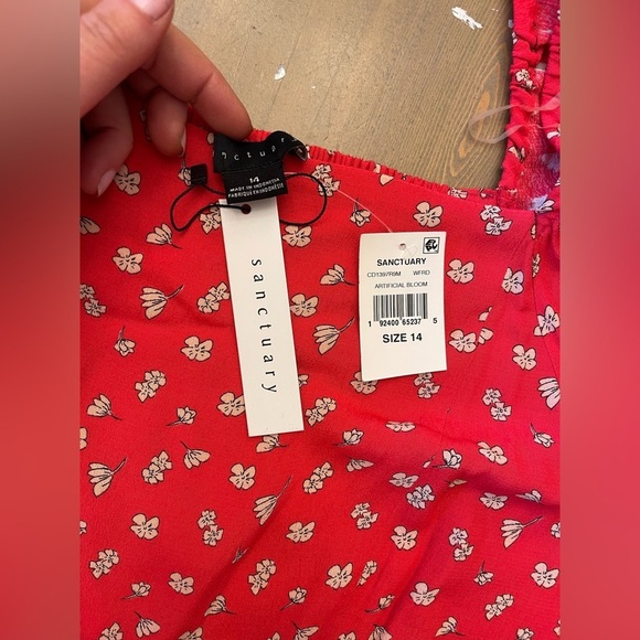 Sanctuary Red Long Sleeve Sundress Size 14​ - Picture 9 of 11